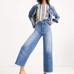 Madewell Wide-Leg Crop Jeans in Finney Wash